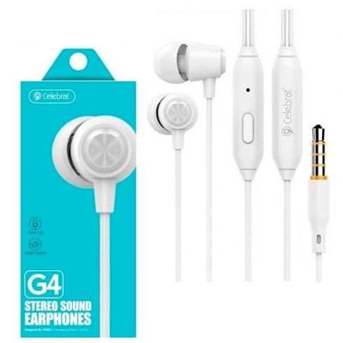 Celebrat G4 Wired Earphone 3.5mm - White