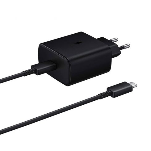 Samsung Charger Home Adaptor 45W Power Trio With Cable Type-C To Type-C 2M - Black