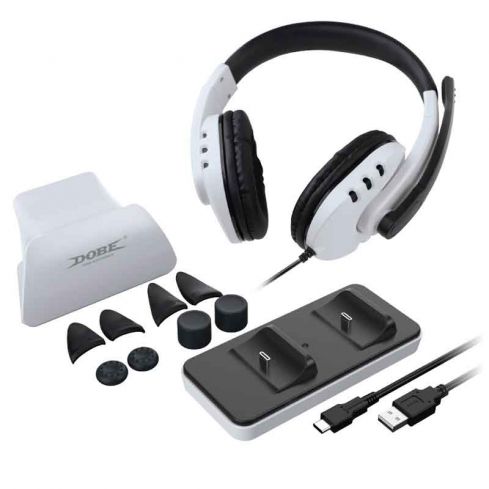 DOBE HeadPhone Wired Gaming PS5 12-IN-1 Game Set - 0578