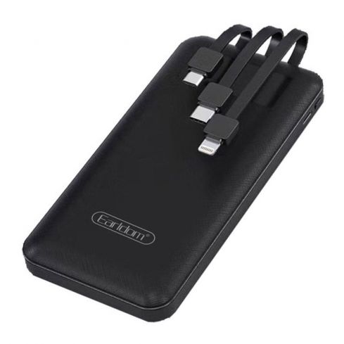 Earldom ET-PB41 Power Bank 10000mAh with 3 Cables - Black