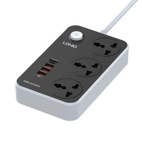 Ldnio Electric Power Strip 3 Socket 3 USB-CPD 20W 2.M SC3412