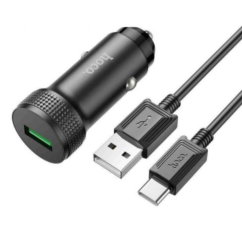 HOCO Z49A Car Charger USB-A To TYPE-C 1M - Black