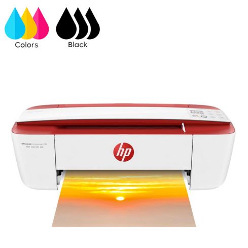 Hp Printer DeskJet Ink 3788 Wireless ( Print, copy, scan ) All-in-One Printer - Red