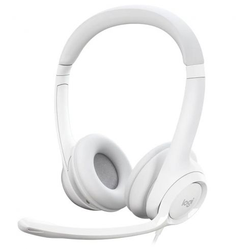 Logitech H390 Headphone Wired Stereo Microphone - White