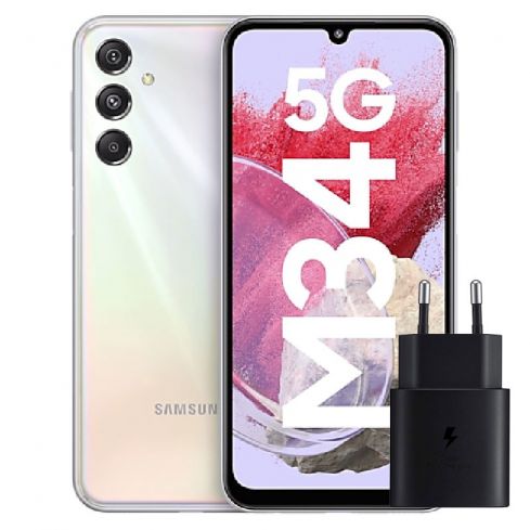 سامسونج جلاكسي M34 5G رام 6 جيجا, 128 جيجابايت - فضي