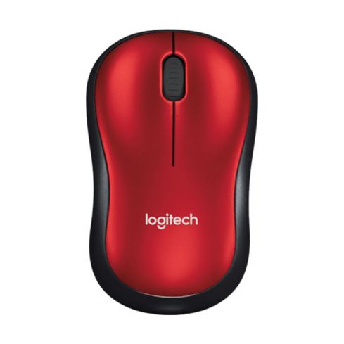 Logitech Mouse Wireless M185 - Black and Red 