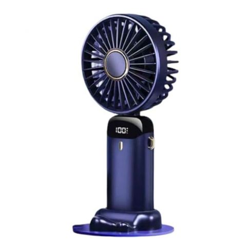 N15 Handheld Mini Fan With LED Digital Display - Blue