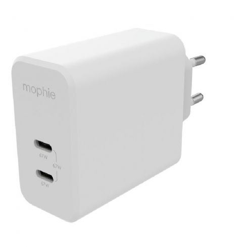 Mophie 67W Wall Adapter Fast Charging 2-Port- White