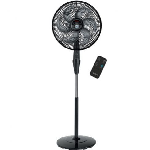 Tefal Silence Force Stand Fan with Remote Control, 16 Inch, 3 Speeds, VG4135EE - Black