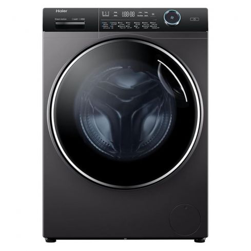 هاير غسالة ملابس تحميل أمامي، سعة 10.5 كجم، دايركت موشن إنڤرتر، HW100-B14979S8 - فضي غامق