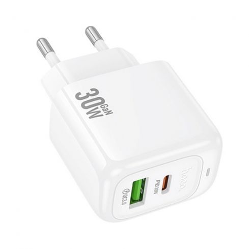 شاحن سريع من هوكو CS55A يو اس بي سي بقوة 30 واط USB-PD-C - أبيض