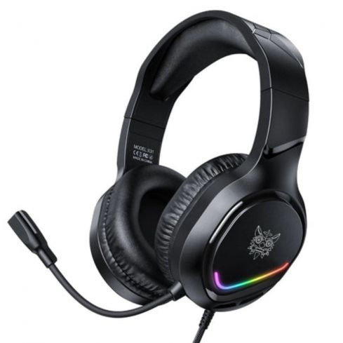 Onikuma X31 RGB Wired Gaming Headset with Noise Cancelling Microphone - Black