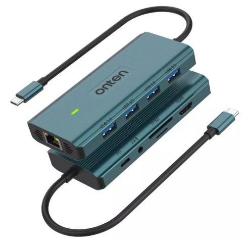 اونتن 10 في 1 متعدد الوظائف بمنفذ USB-C / Type-C ،UC962 - أخضر