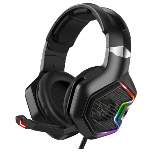 اونيكوما K10 PRO سماعة رأس للألعاب، ميكروفون، إضاءة RGB - أسود