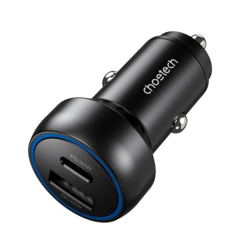 Choetech Car Charger 60W with Type-C and Micro USB Port TC0014 - Black