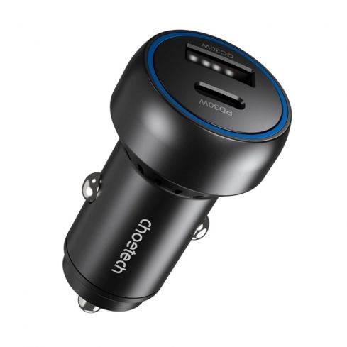 Choetech Car Charger 60W with Type-C and Micro USB Port TC0014 - Black