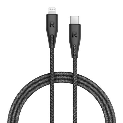 RAVPower Type-C to Lightning Cable 1.2M Nylon, RP-CB1017 - Black