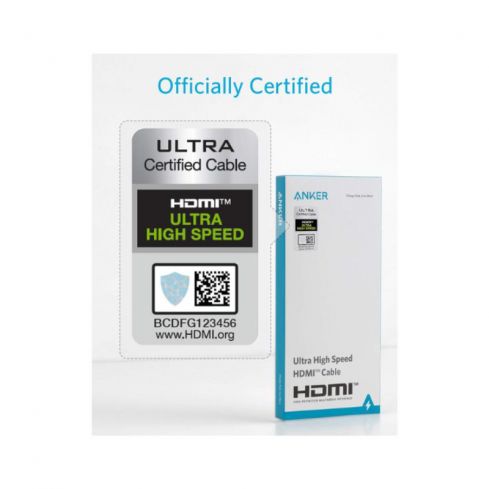 Anker HDMI Cable 8K@60Hz 6ft Ultra HD 4K@120Hz HDMI to HDMI, A8742H11 - Black
