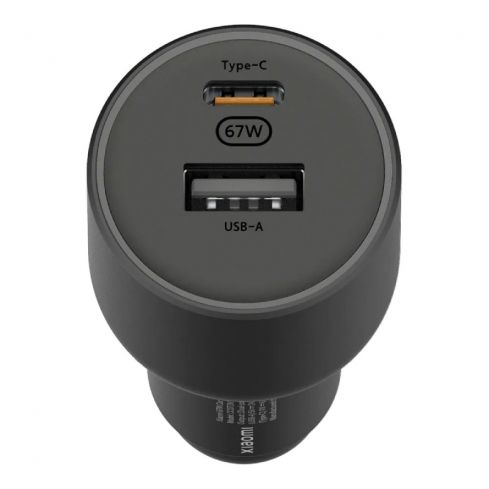  شاومي شاحن سيارة 67 وات (USB-A + Type-C) - أسود