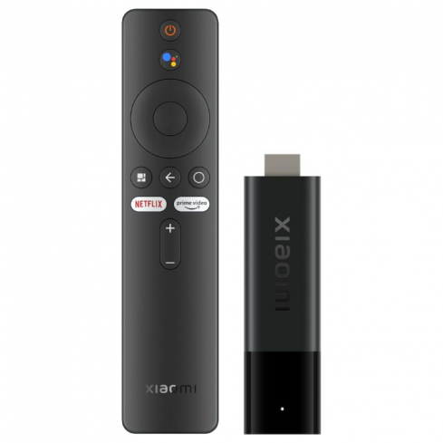 شاومي تي في ستيك جهاز بث 4K، تلفزيون أندرويد مع جهاز تحكم عن بعد صوتي من جوجل أسيستنت - أسود
