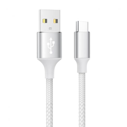 كابل مومو USB إلى Type-C شحن سريع 3 أمبير، 1.2 متر، MO-011014 - أبيض