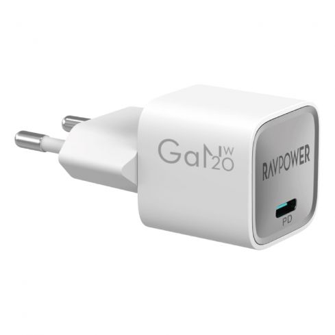 شاحن راڤ باور RP-PC1055، چان ، تايب سي ، ٢٠ واط - أبيض