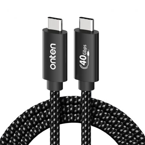  اونتن كابل شحن بيانات  USB4 و Thunderbolt 4 عالي السرعة ١٠٠ واط ٥ أمبير ٢٠ فولت ٤٠ جيجابايت، OTN-CC202 - أسود