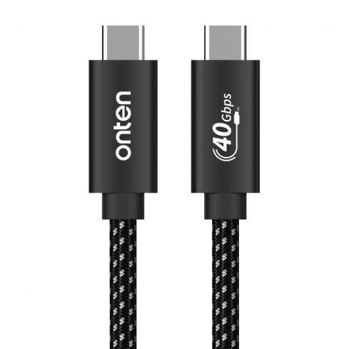  اونتن كابل شحن بيانات  USB4 و Thunderbolt 4 عالي السرعة ١٠٠ واط ٥ أمبير ٢٠ فولت ٤٠ جيجابايت، OTN-CC202 - أسود