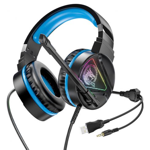 Hoco Headphone Wired Gamming , Blue - W104