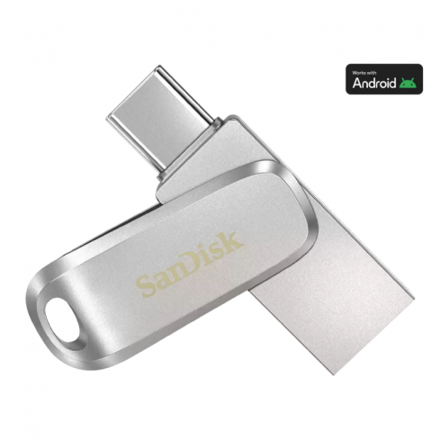 سانديسك ألترا دوال درايف لوكس USB Type-C™ - فلاش ميموري سعة 256 جيجابايت - فضي