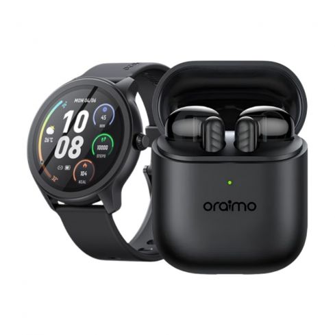 Oraimo 2R Smart Watch, OSW-30 - Black & Oraimo FreePods Neo Wireless Earbuds, OTW-330S - Black