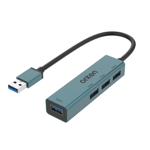  اونتن موزع 4 في 1 USB 3.0 إلى 4 منافذ USB 3.0، OTN-5222 - أخضر