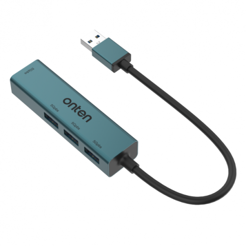  اونتن موزع 4 في 1 USB 3.0 إلى 4 منافذ USB 3.0، OTN-5222 - أخضر