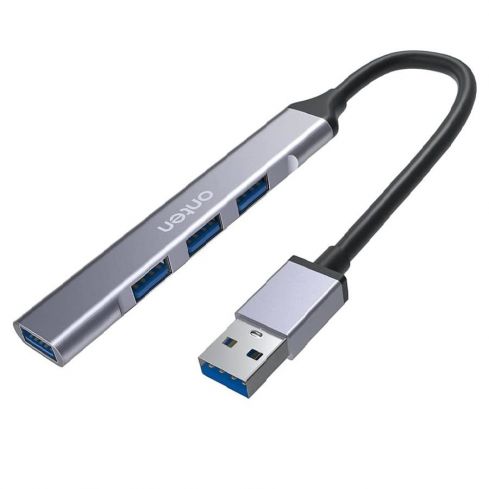  اونتن OTN-5701 موزع  USB 3.0 إلى 4 منافذ - نحيف للغاية - حتى 5 جيجابايت في الثانية - فضي