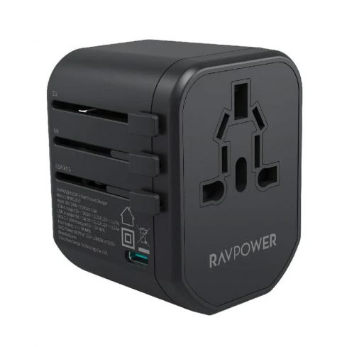 RavPower موديل RP-PC1033 شاحن 3-PIN محول 20 واط - أسود
