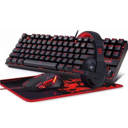 Redragon Combo Gaming RD-K552-BB 4-In-1 Keyboard, Mouse, Headset, Mousepad 