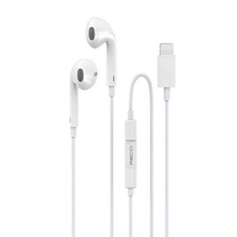 Recci Earphone Wired Lightning  REP-L09 - White