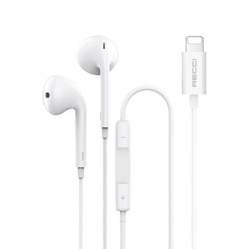 Recci Earphone Wired Lightning - White - REP-L28 