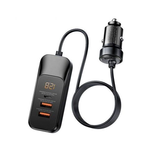 Remax RCC355 Car charger Adapeter 120W , Cable  2 Type-C & 2 USB 