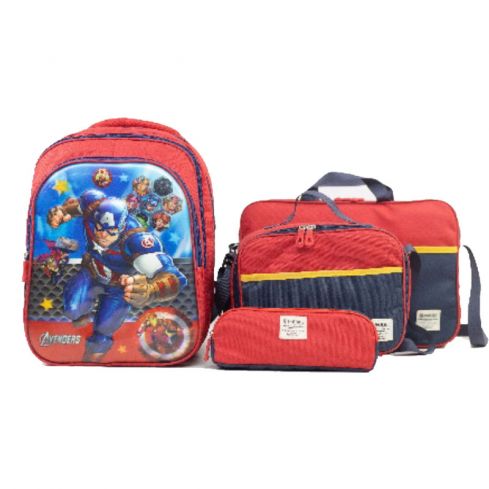 Smart Gate SG-9193 Carrying Avengers Backpack Kids Bundle - Red