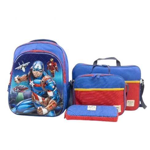 Smart Gate SG-9198 School Backpack Bundle Carrying  Captain America - Blue