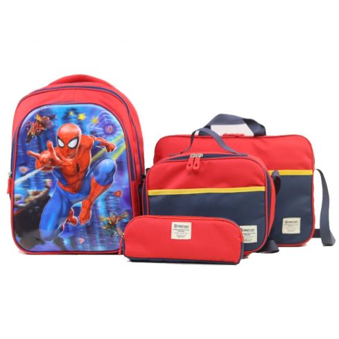 Smart Gate SG-9232 School Backpack Carrying Spider-Man 3 Bundle - Red