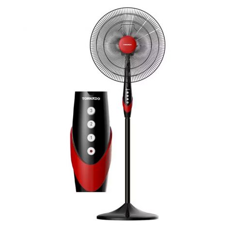 Tornado Stand Fan 18 Inch 4 Blades Black x Red - TSF-18XW