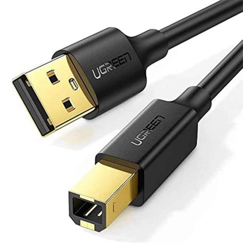UGREEN Cable USB 2.0 AM TO BM Print 3.M , 10351 - Black