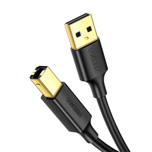 UGREEN Cable USB 2.0 AM TO BM Print 2.M , 20847 - Black
