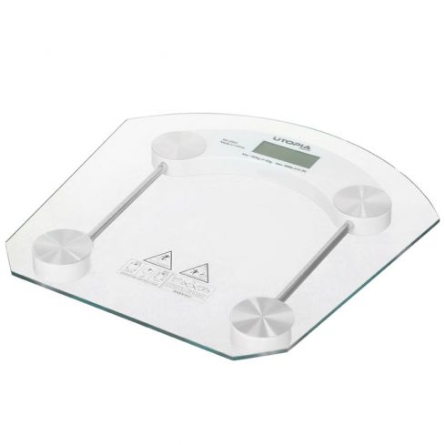 Utopia Ba-2003 Glass Personal Scale, Digital, 180 Kg - White Clear