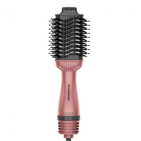 Rush Brush V3 Pro Hair Straightener Brush, 1400 Watt - Rose Gold