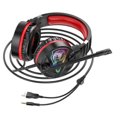 Hoco Headphone Wired Gamming , Red - W104