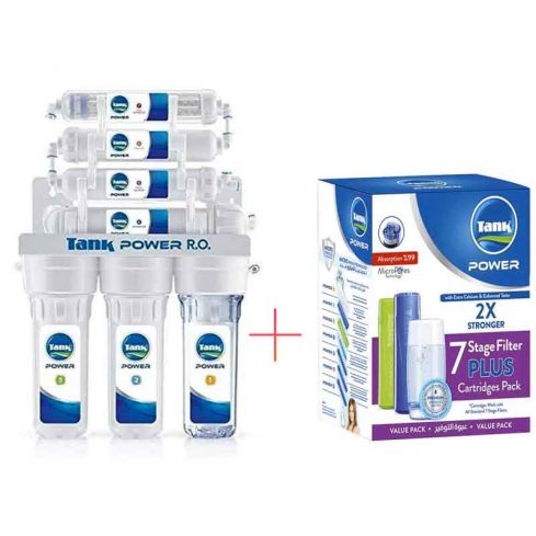 Tank Power Water Ro Filter 7 stages + Tank Power Plus 7 Stages Water Filter Cartridge Pack