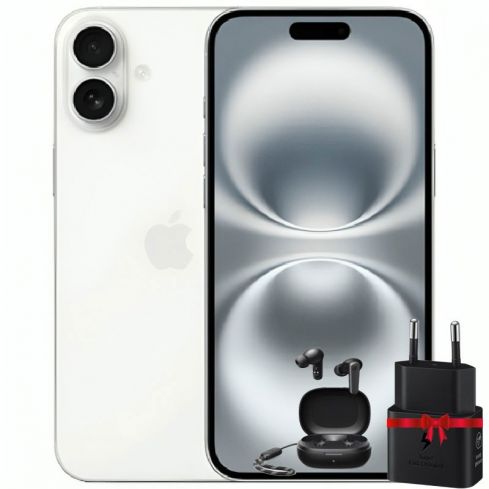 Apple Iphone 16 Plus 128GB - White ( 2 Year Warranty ) + Free Gift Samsung 25Watt Adapter